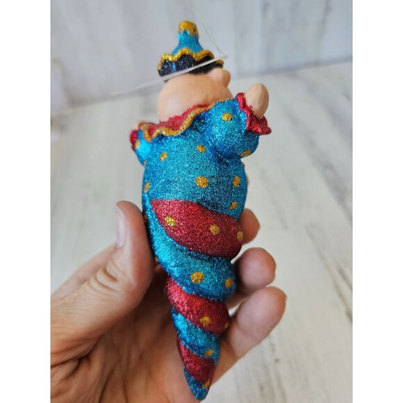 Dept 56 bear clown spiral ornament icicle Xmas circus tree - Picture 4 of 8
